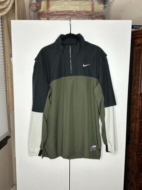 Nike Golf Club Dri-FIT 1/2 Zip Jacket Men's Sz Small Black Green FQ1155-010 NEW